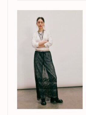 Free People Nigel Preston Straight Lace Skirt